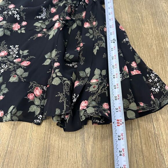 Reformation Zoe Wrap Dress Floral Rose Print Half Sleeve Small - Picture 7 of 14